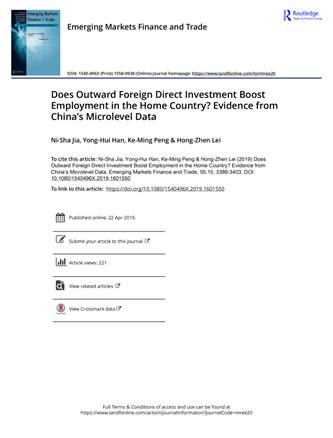 说明: Does Outward Foreign Direct Investment Boost Employment in the Home Country Evidence from China s Microlevel Data_00